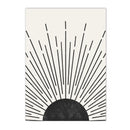Axyaa Abstract Black Sun Moon Geometry Boho Art Canvas Painting