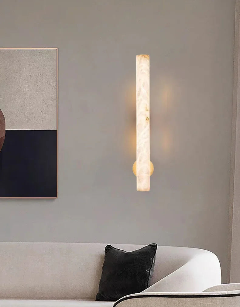 Axyaa LED Marble Copper Wall Lamp for Bedroom & Dining Room