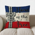 Axyaa Patriotic Stars & Heart Throw Pillow Cover for Sofa, Bedroom, Car