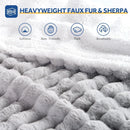 Axyaa Electric Blanket Twin Size - Reversible Faux Fur to Sherpa - 10 Heating Levels