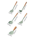 Axyaa Silicone Kitchen Utensils Set with Wooden Handle - Non-stick Cookware Tools