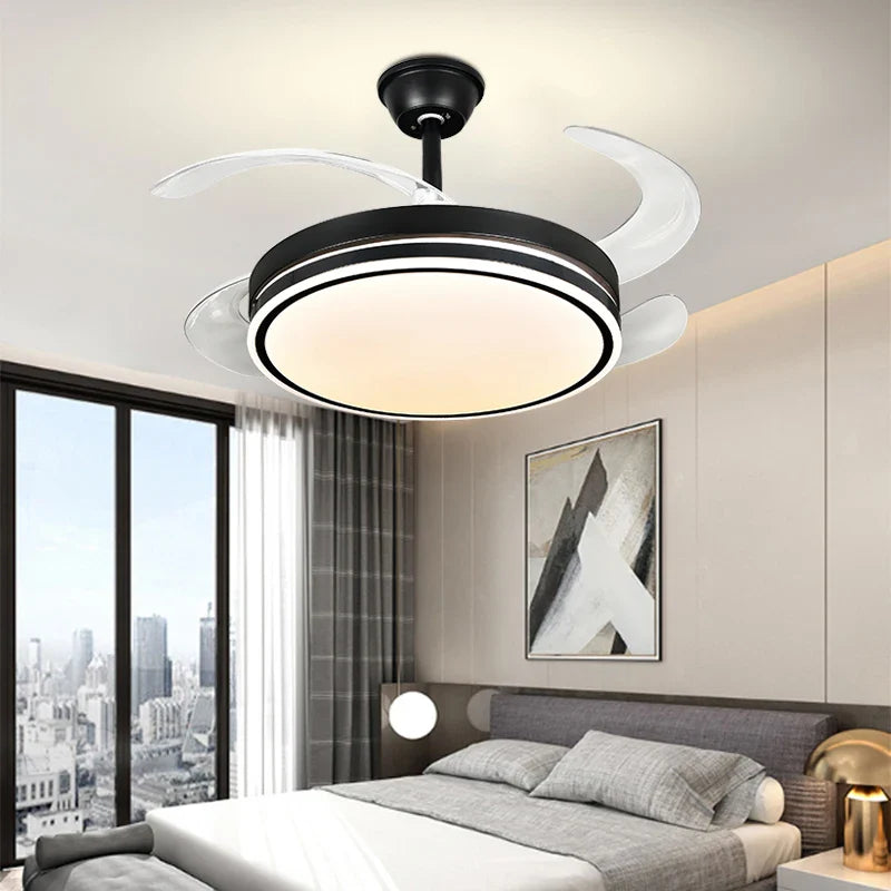 Axyaa LED Fan Lamp: Modern Invisible Chandelier for Living Room, Bedroom & Dining Room