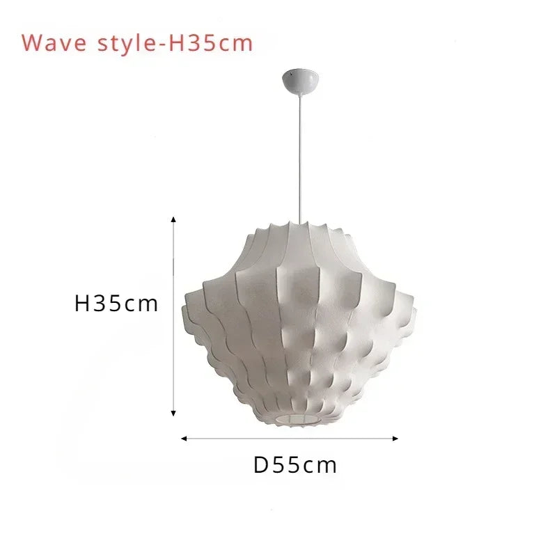 Axyaa Wabi Sabi Silk Pendant Lights: Modern Home Decor Chandelier