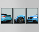Axyaa SuperCar Trio Modern Aesthetic Canvas Wall Art for Home Decor