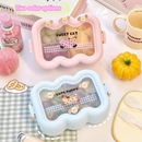 Axyaa Kawaii Bento Lunch Box Set with Spoon and Fork, Microwave Safe Food Containers