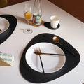 Axyaa Faux Leather Placemats & Coasters Set - Modern Round Table Mats