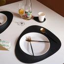 Axyaa Faux Leather Placemats Coasters Set - Round Oval Modern Kitchen Dining Table Mats