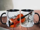 Axyaa Violin Piano Guitar Mug: 11oz Ceramic Music Lover Gift Cup