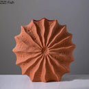 Axyaa Shell Ceramic Vase Orange Conch Hydroponics Floral Arrangement Desk Decoration