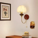 Axyaa French Medieval Style Fabric Wall Lamp for Retro Bedroom, Living Room, and Aisle
