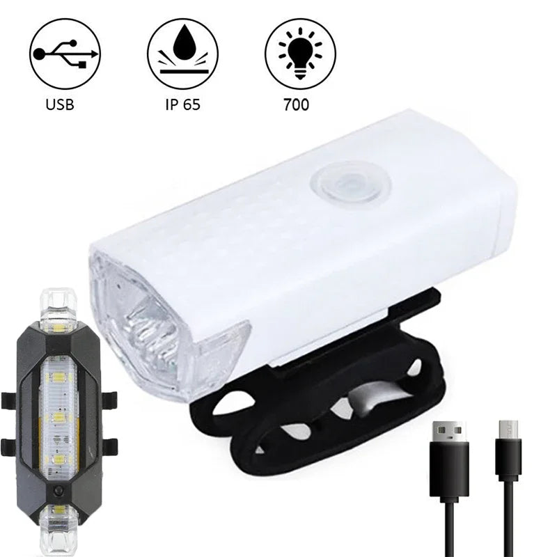 Axyaa Bike Light Set: USB Rechargeable Headlights & Taillights for Riding Safety