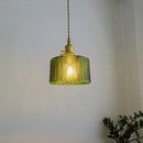 Axyaa Green Glass Pendant Light Chandelier, Nordic LED Hanging Lamp for Home Decor