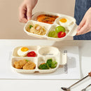 Axyaa 4-Grid Square Plastic Dinner Plate for Kids & Students, Reusable & Dishwasher Safe
