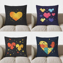 Heart Maze & Stars Digital Print Pillow Cover for Sofa, Bedroom & Car by Axyaa