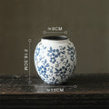 Axyaa Blue White Ceramic Vase Flower Arrangement Desktop Decorative Hydroponic Dried Flower Glass Vase