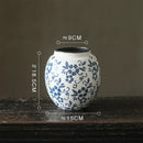 Axyaa Blue White Ceramic Vase Flower Arrangement Desktop Decorative Hydroponic Dried Flower Glass Vase