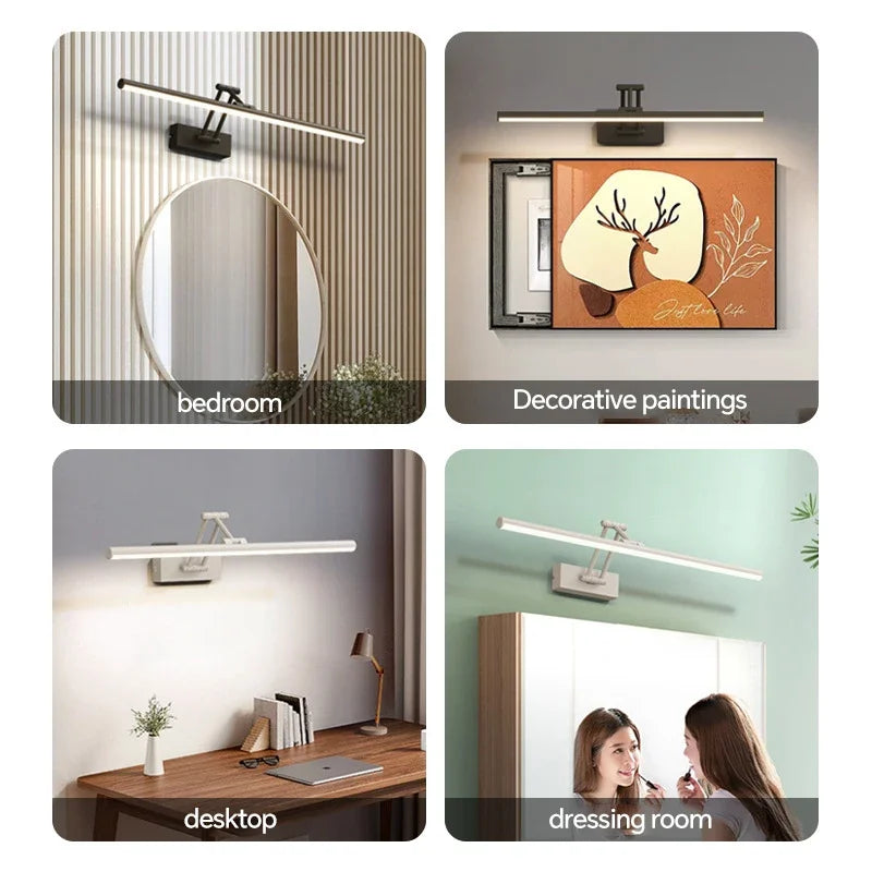 Axya LED Bathroom Mirror Lamp in Black/White Finish