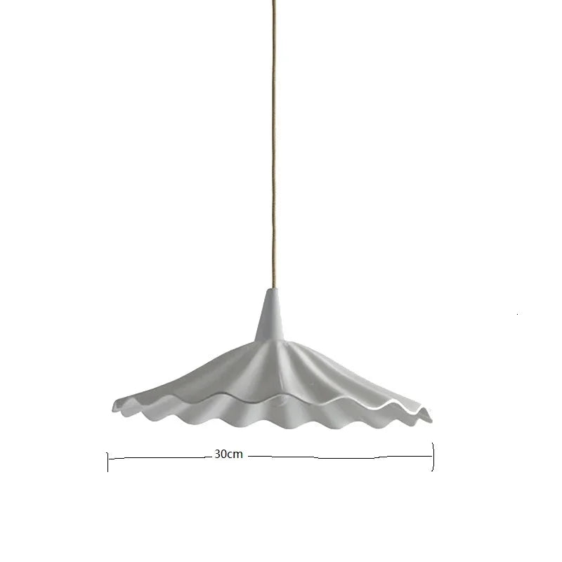 Axyaa Ceramic LED Pendant Light with Wood Copper Socket - 30CM