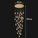 Axyaa Crystal Chandelier Stair Pendant Lamp Living Room Interior Lighting
