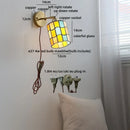 Axyaa Blue and White Glass LED Wall Light for Children's Room and Stairs