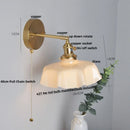 Axyaa Yellow Glass LED Wall Light Fixture Nordic Modern Bedside Lamp
