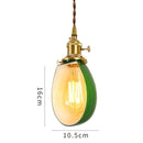 Axyaa Green Glass LED Pendant Lights with Copper Finish