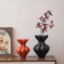 Axyaa Resin Floral Vase: Petal Shape Abstract Ornament for Home Decor