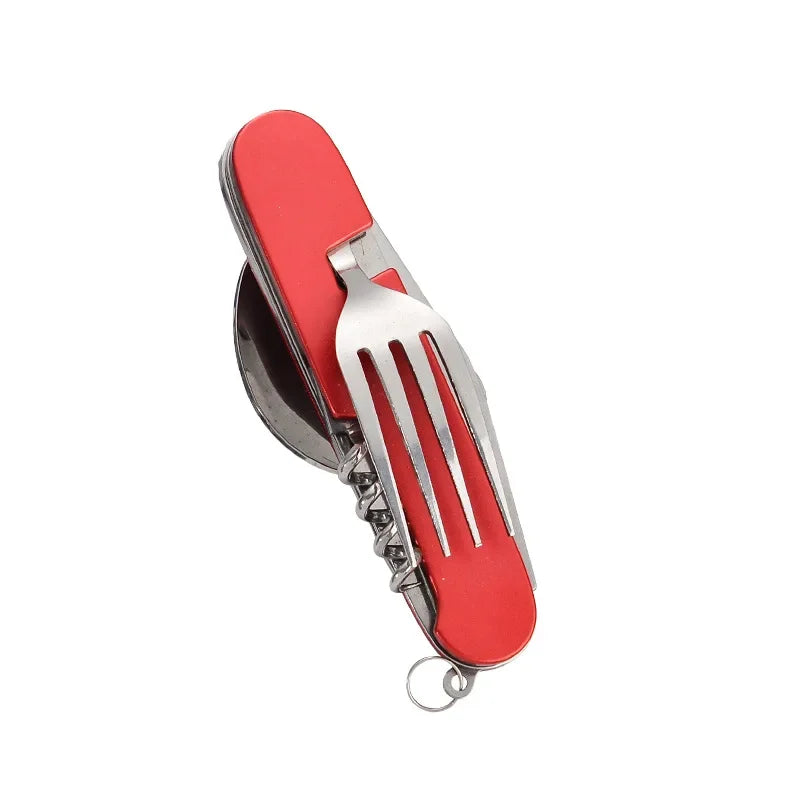 Axyaa 4-in-1 Stainless Steel Camping Utensils Set