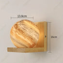 Axyaa Glass Planet Wall Lamp: Solid Wood Fixture for Bedroom and Living Room