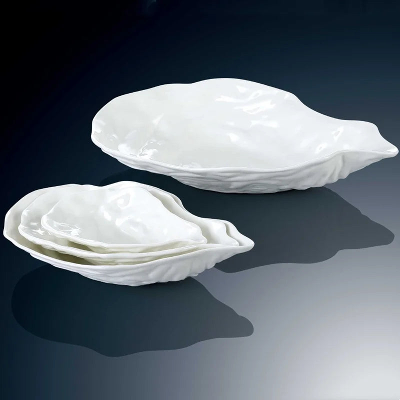 Axya Oyster Ceramic Dinner Plate Sushi Set Fruit Salad Bowl Snack Tray