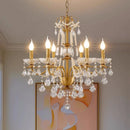 Axyaa Luxury Crystal Candle Chandelier Foyer Pendant Lights