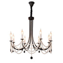 Axyaa Black Metal Candle Chandelier LED Pendant Lights for Living Room Home Decor
