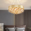 Axyaa Circular Crystal Chandelier: Modern Design for Living Room, Hotel Lobby, Kitchen Island