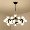 Axyaa Glass Ball LED Bubble Chandelier - Black Gold Pendant Lighting