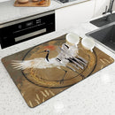 Axyaa Quick Dry Maple Leaf Kitchen Mat Cozy Bathroom Drying Pad