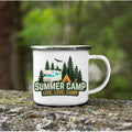 Axyaa Mountain Handle Camping Mug - Adventure Begin Enamel Cup for Camper Lovers