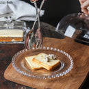 Axya Glass Cake Tray with Cover and Stand Butter Dish Dessert Plate Display Tray