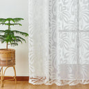 Axyaa White Jacquard Tulle Sheer Curtain for Living Room
