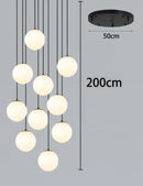 Axyaa LED Ring Stairs Pendant Light Chandeliers for Living Room and Dining Room