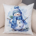 Axyaa Winter Snowman Print Pillowcase Set for Christmas Day Party Décor & Home Gift