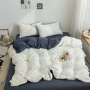 Axyaa Washed Cotton Mix & Match Solid Color Double-Spell Four-Piece Set