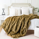 Axyaa Luxury Faux Fur Throw Blanket King Size Plaid Throws Soft & Fluffy