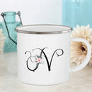 Axyaa Flower Mugs - Creative Enamel Coffee Cups Handle Drinkware for Wedding Gifts