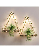 Axyaa Ivy Led Floating Wall Shelf: Boho Home Decor, Plant Tray Pot Holder