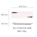 Axyaa Ceramic Sushi Plate Saury BBQ Sashimi Long Square Creative Stone Tableware