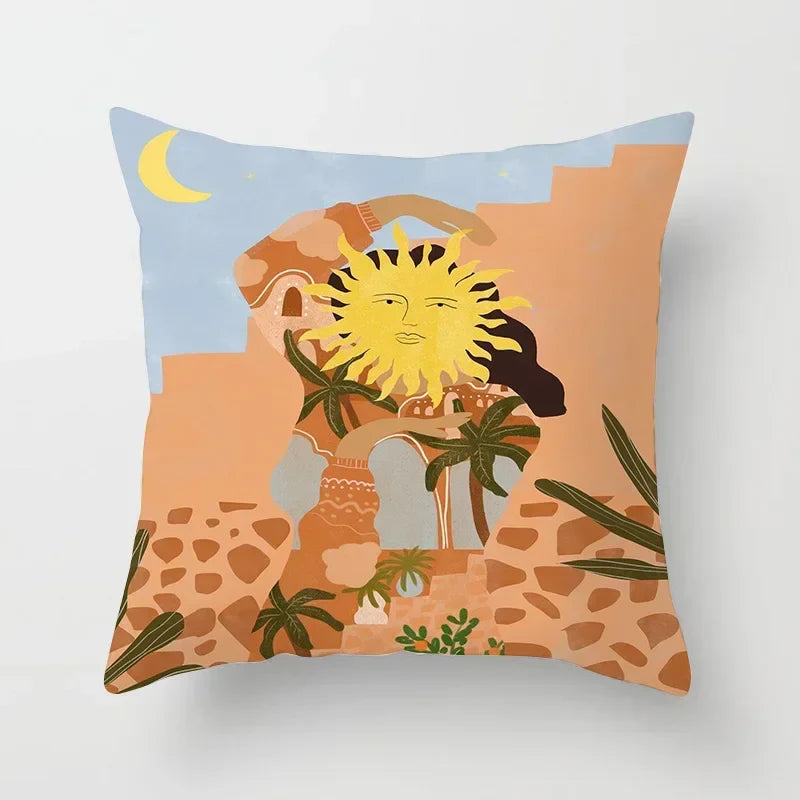 Axyaa Women Flower Oil Painting Decorative Pillowcase for Home Sofa Decor