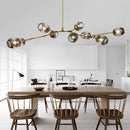 Axyaa Nordic Glass Chandelier: Simple Luxury Pendant Lamp for Home and Restaurant