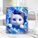 Axyaa Wall Cat Coffee Mug - Kitty Lover Friends Gift