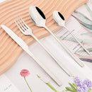Axyaa 24-Piece Silver Stainless Steel Cutlery Set, Western Kitchen Flatware