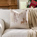 Christmas Embroidered Pillowcase Cojines with Tree Elk Design by Axyaa